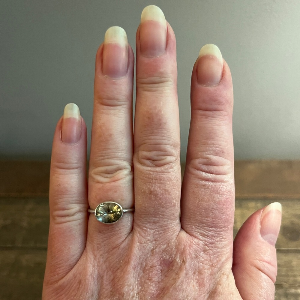 SOLD Green Oregon Sunstone Sterling Ring
